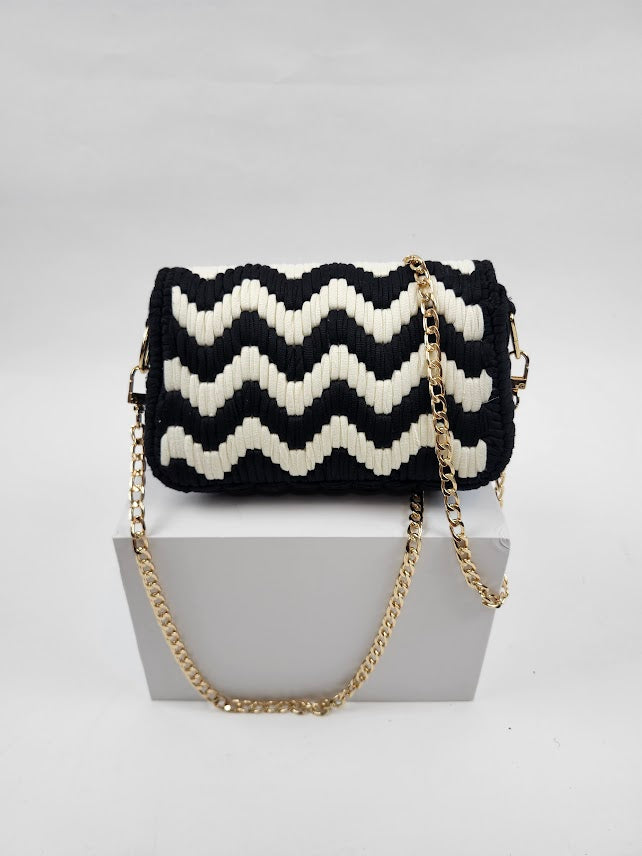 LUXURY HANDBAG BLACK AND WHITE