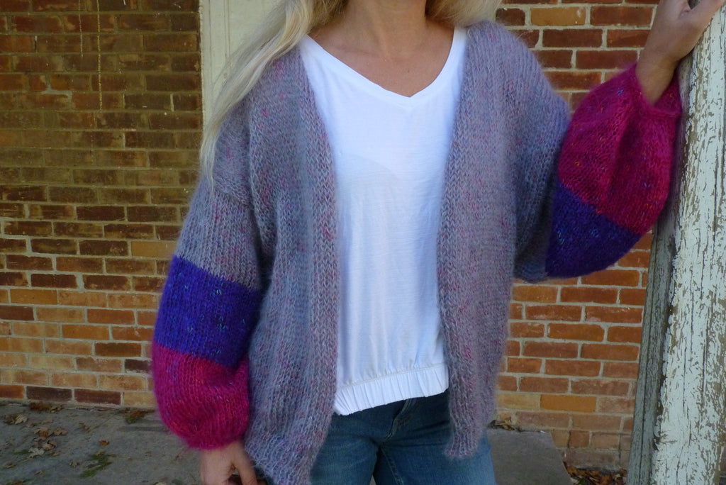 PUFF-SLEEVE CARDIGAN