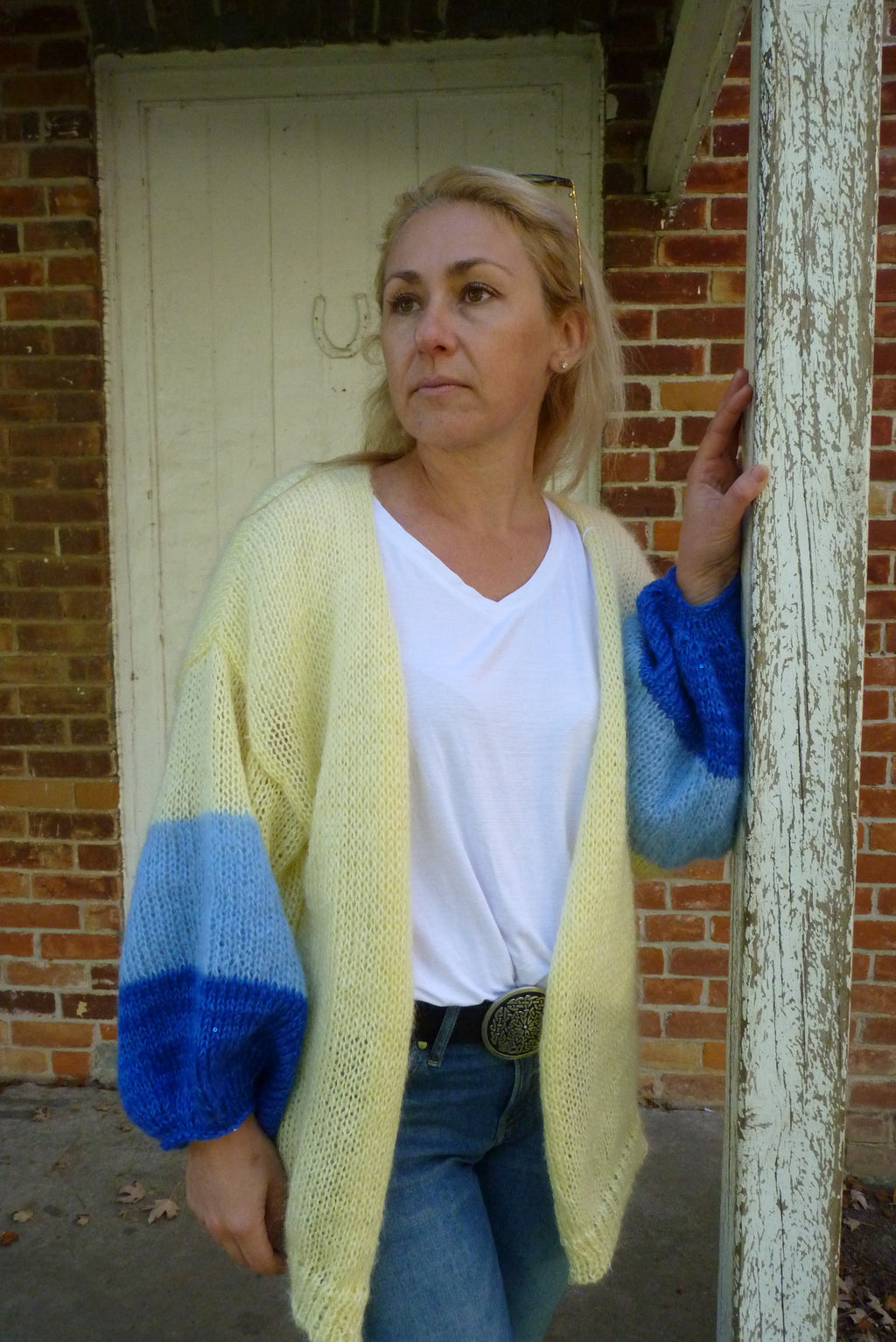 PUFF-SLEEVE CARDIGAN
