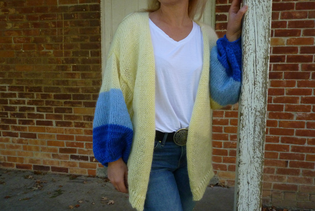 PUFF-SLEEVE CARDIGAN