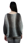 BLACK AND GREY BAT-WING SWEATER