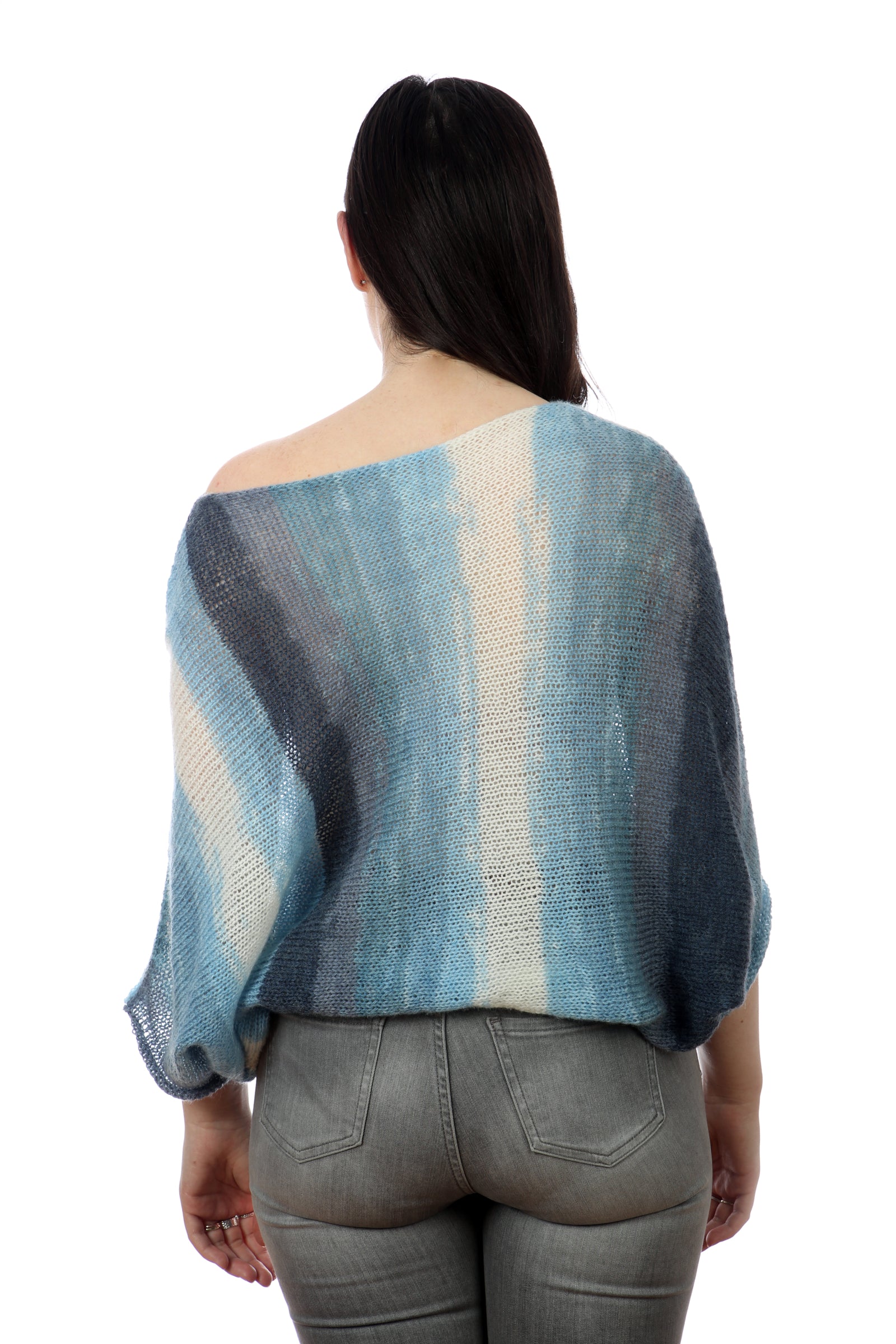 BLUE BAT-WING SWEATER