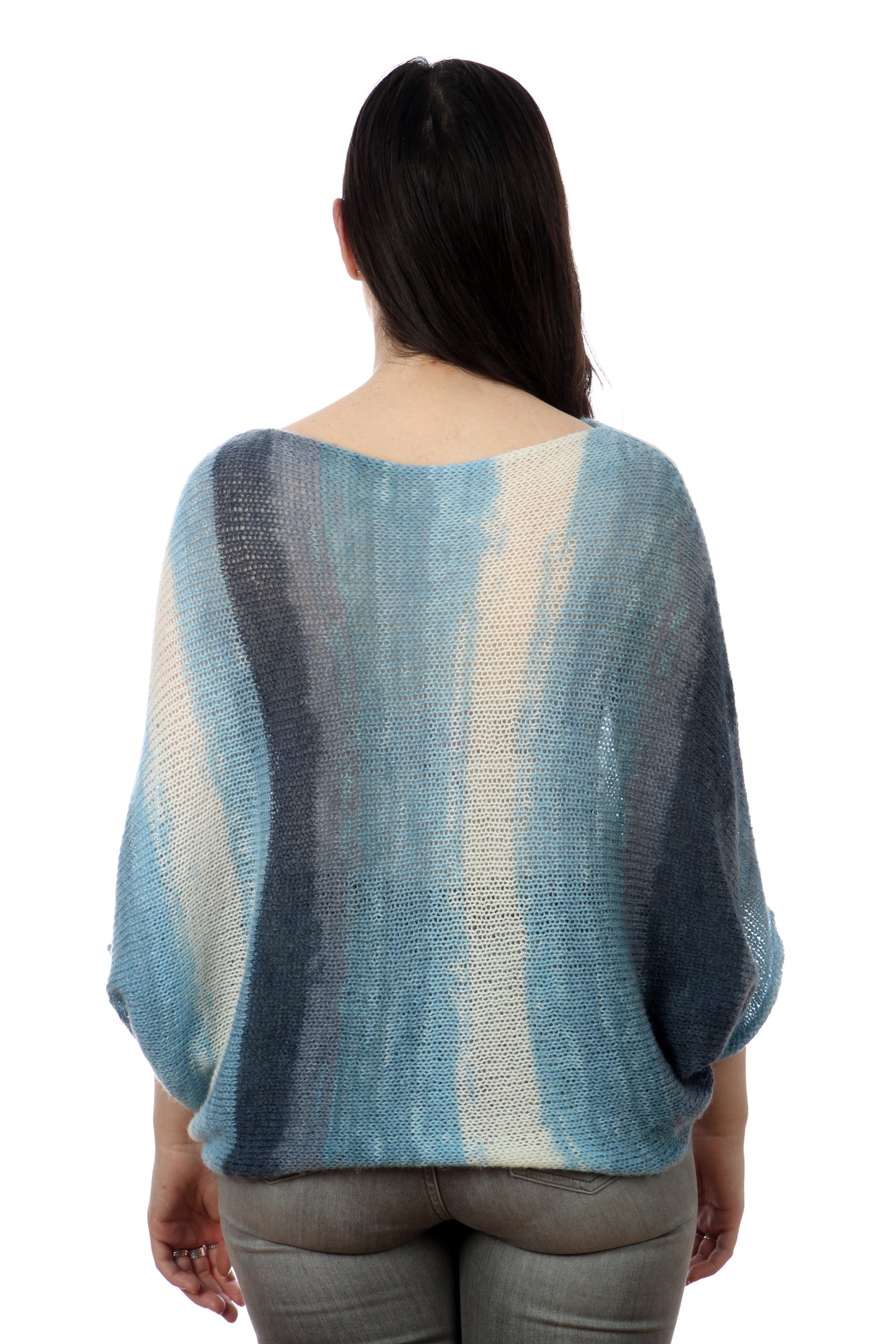 BLUE BAT-WING SWEATER