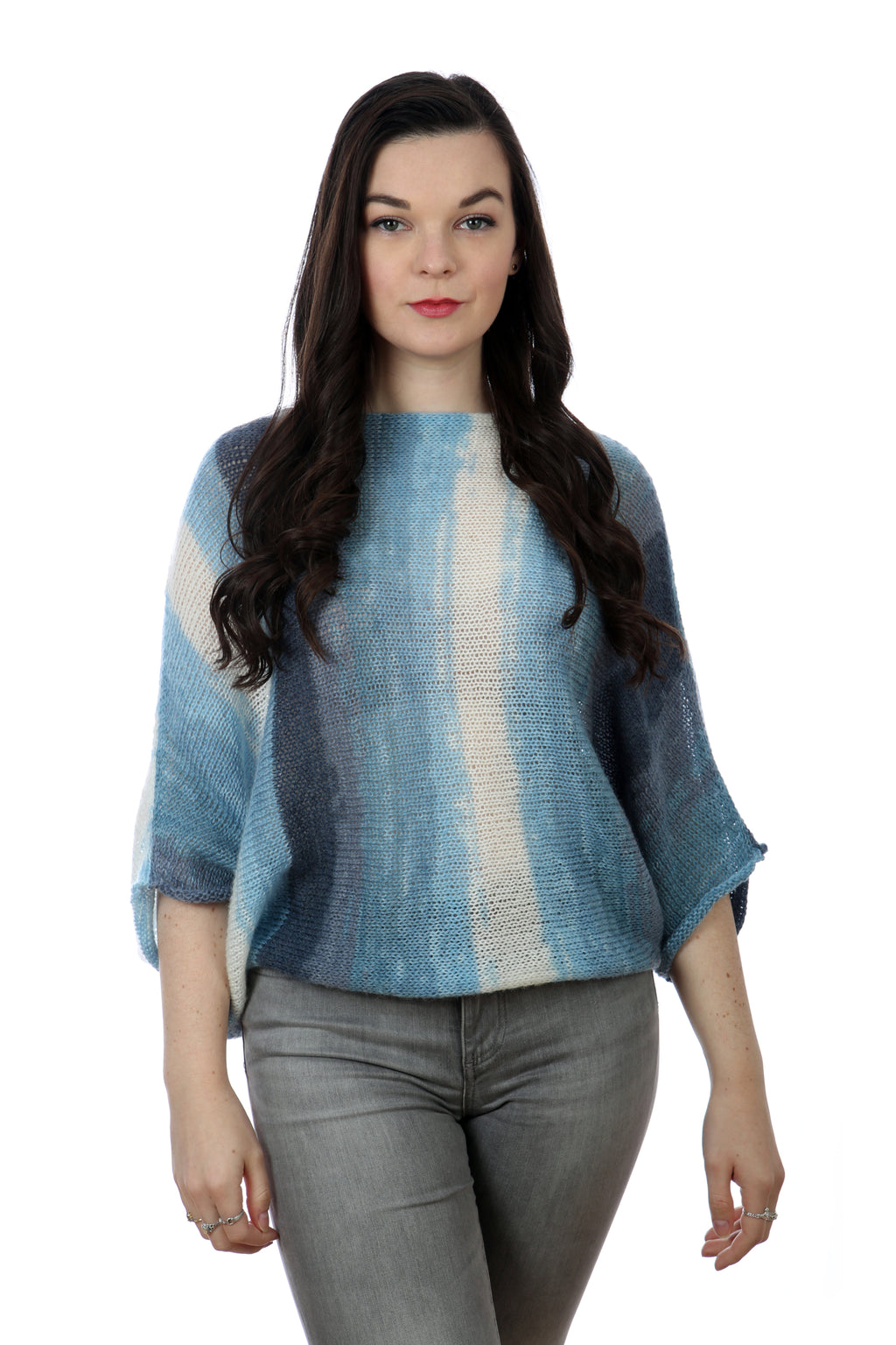 BLUE BAT-WING SWEATER