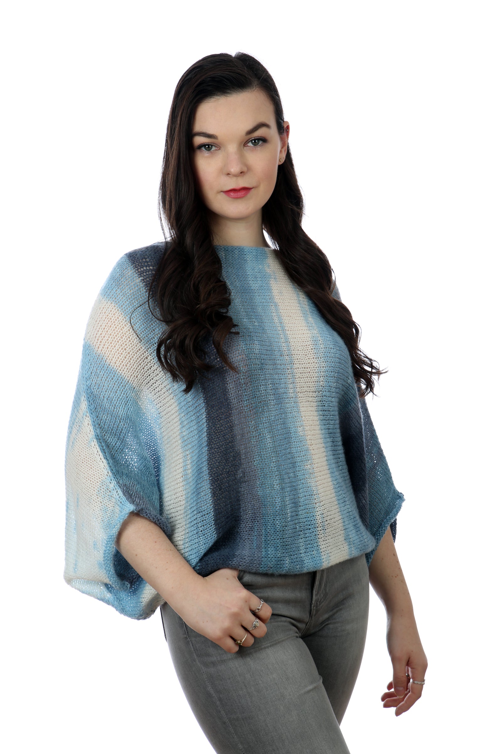 BLUE BAT-WING SWEATER