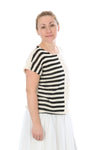 BLACK AND WHITE STRIPED SUMMER TOP
