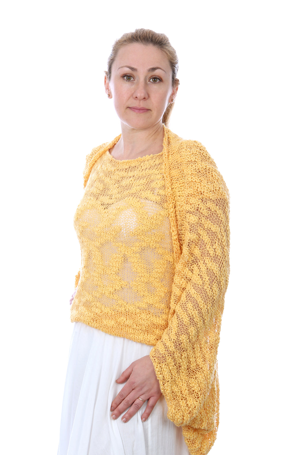 SHORT SLEEVES SUMMER TOP -YELLOW