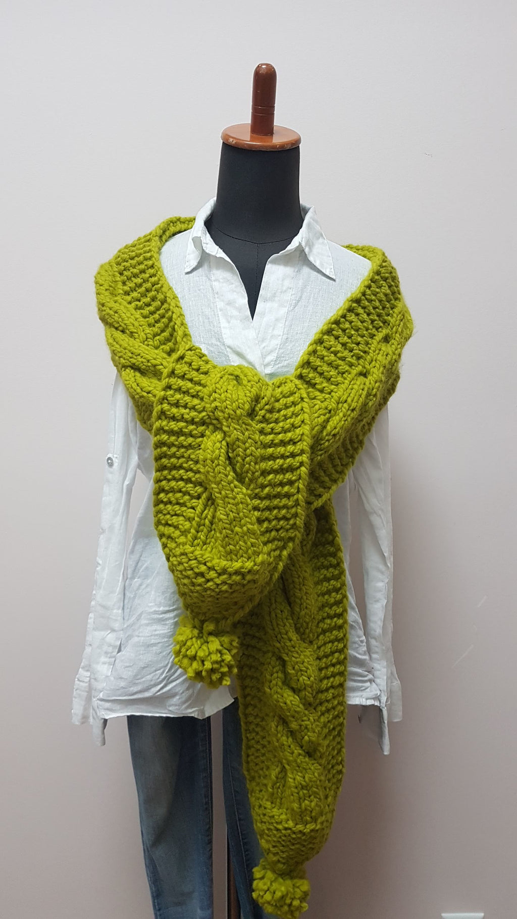 CHUNKY LONG SCARF LEMONGRASS