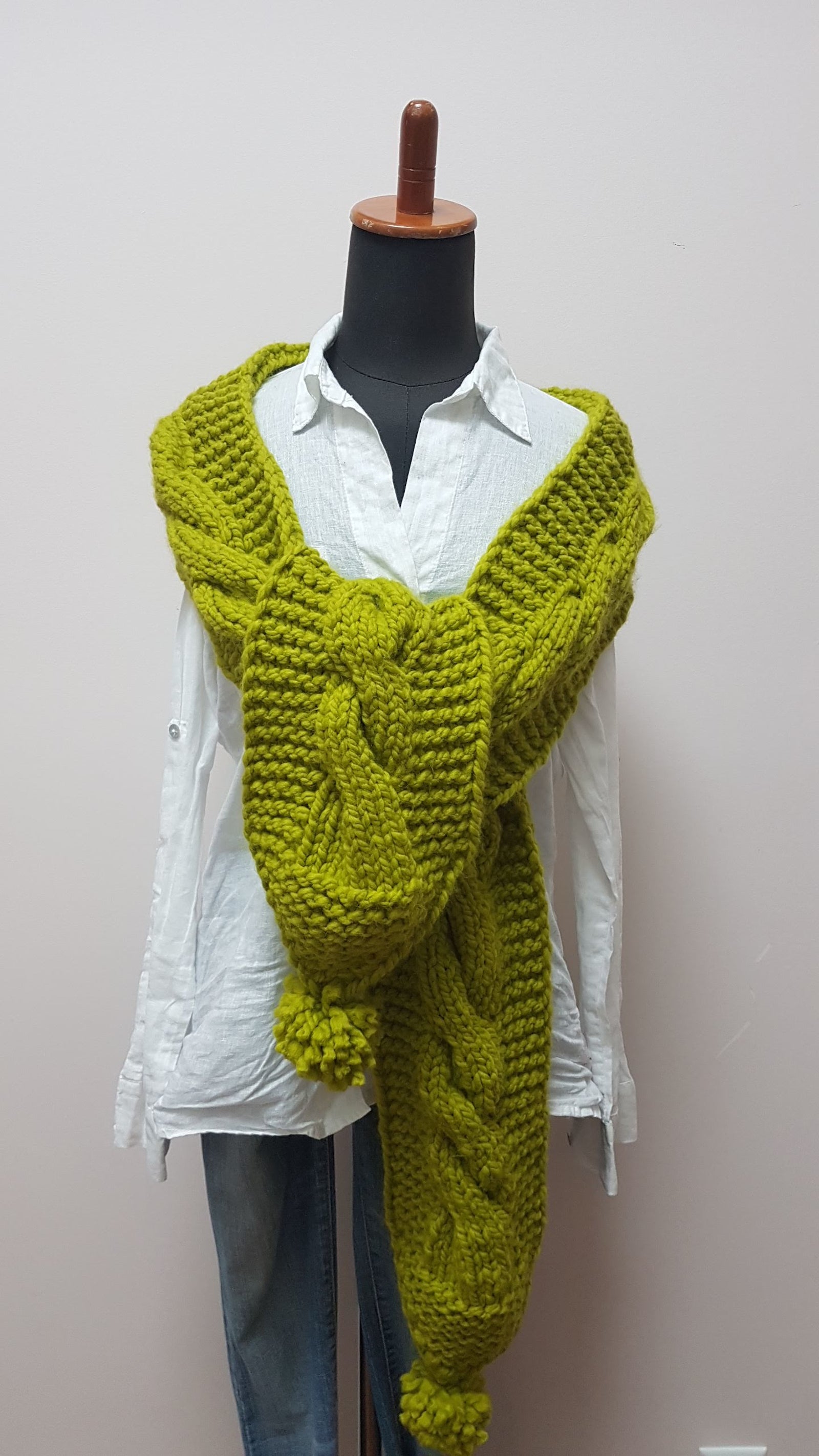 CHUNKY LONG SCARF LEMONGRASS