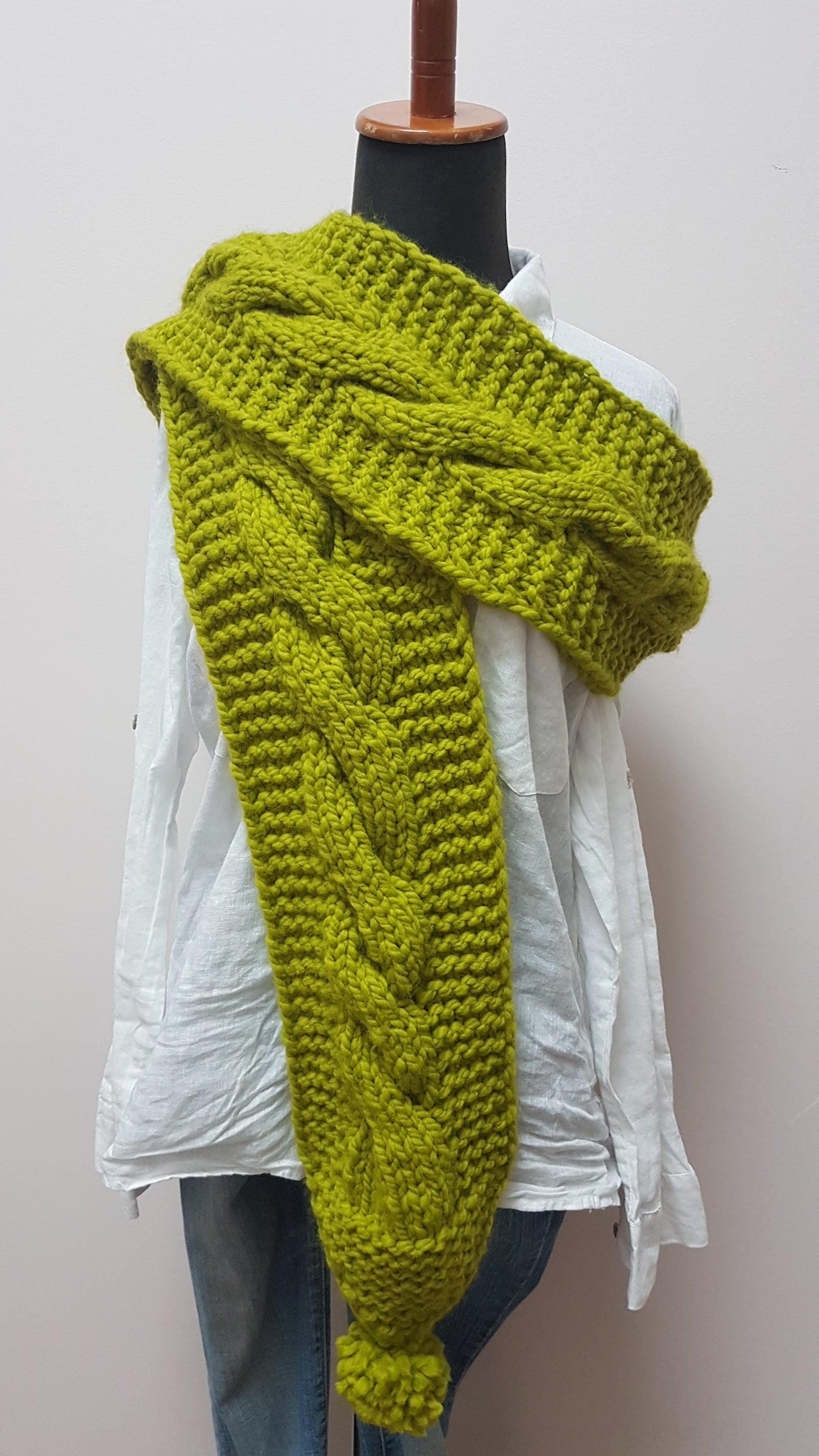 CHUNKY LONG SCARF LEMONGRASS