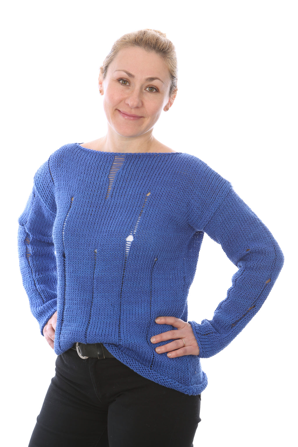 SLIP-STITCH PULLOVER - ROYAL BLUE