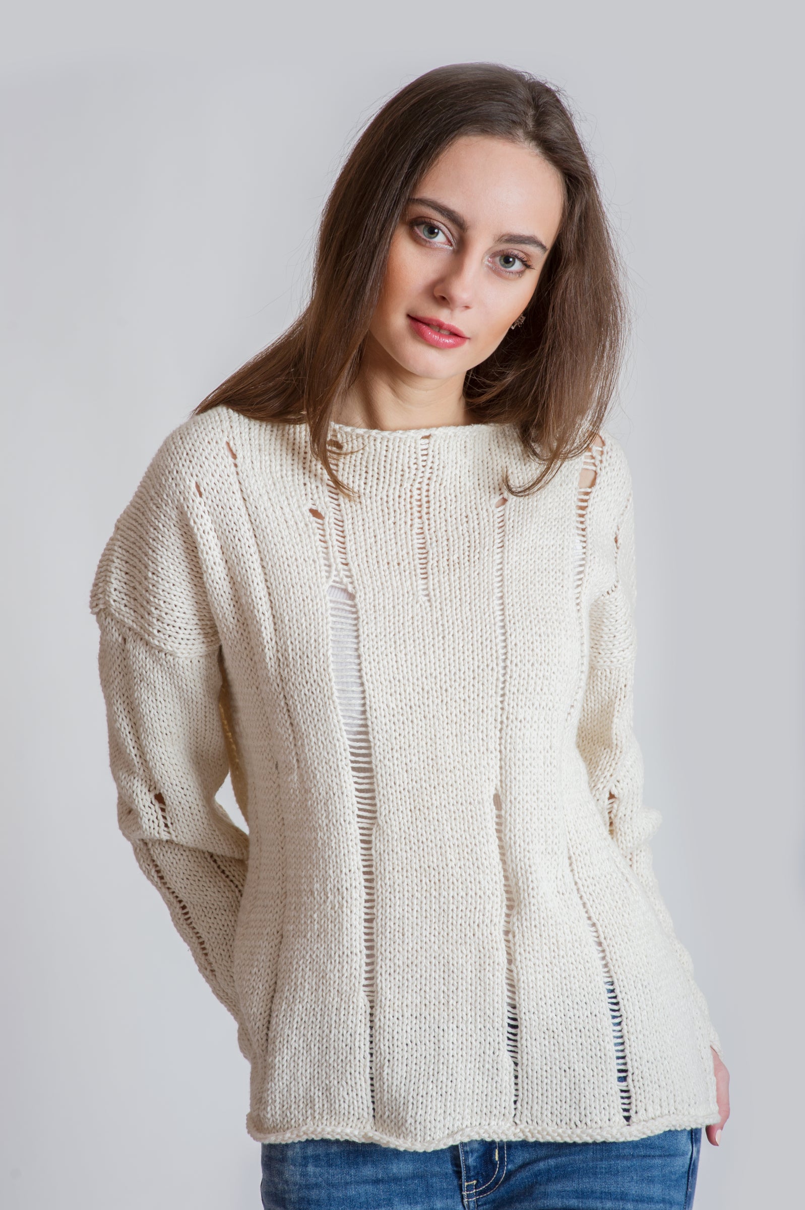 SLIP-STITCH PULLOVER - UNBLEACHED