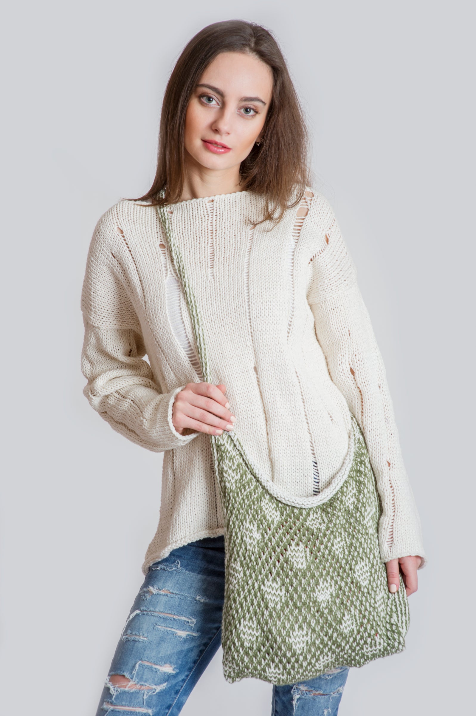 SLIP-STITCH PULLOVER - UNBLEACHED