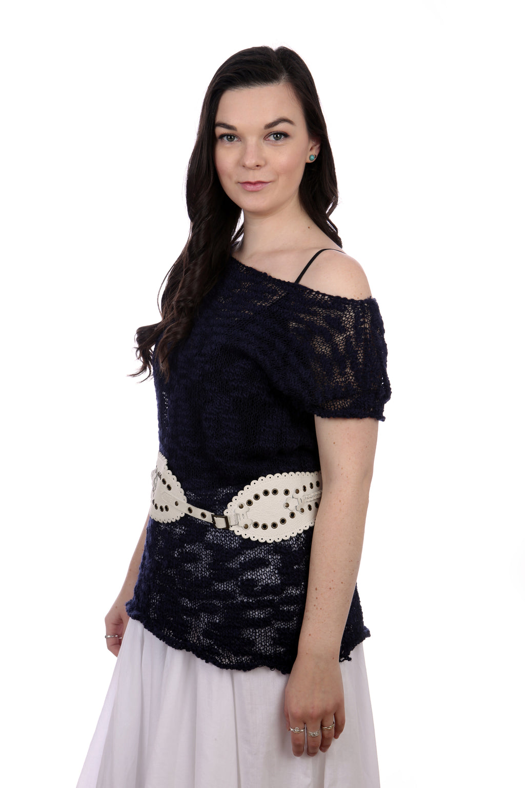 SHORT SLEEVES SUMMER TOP - NAVY