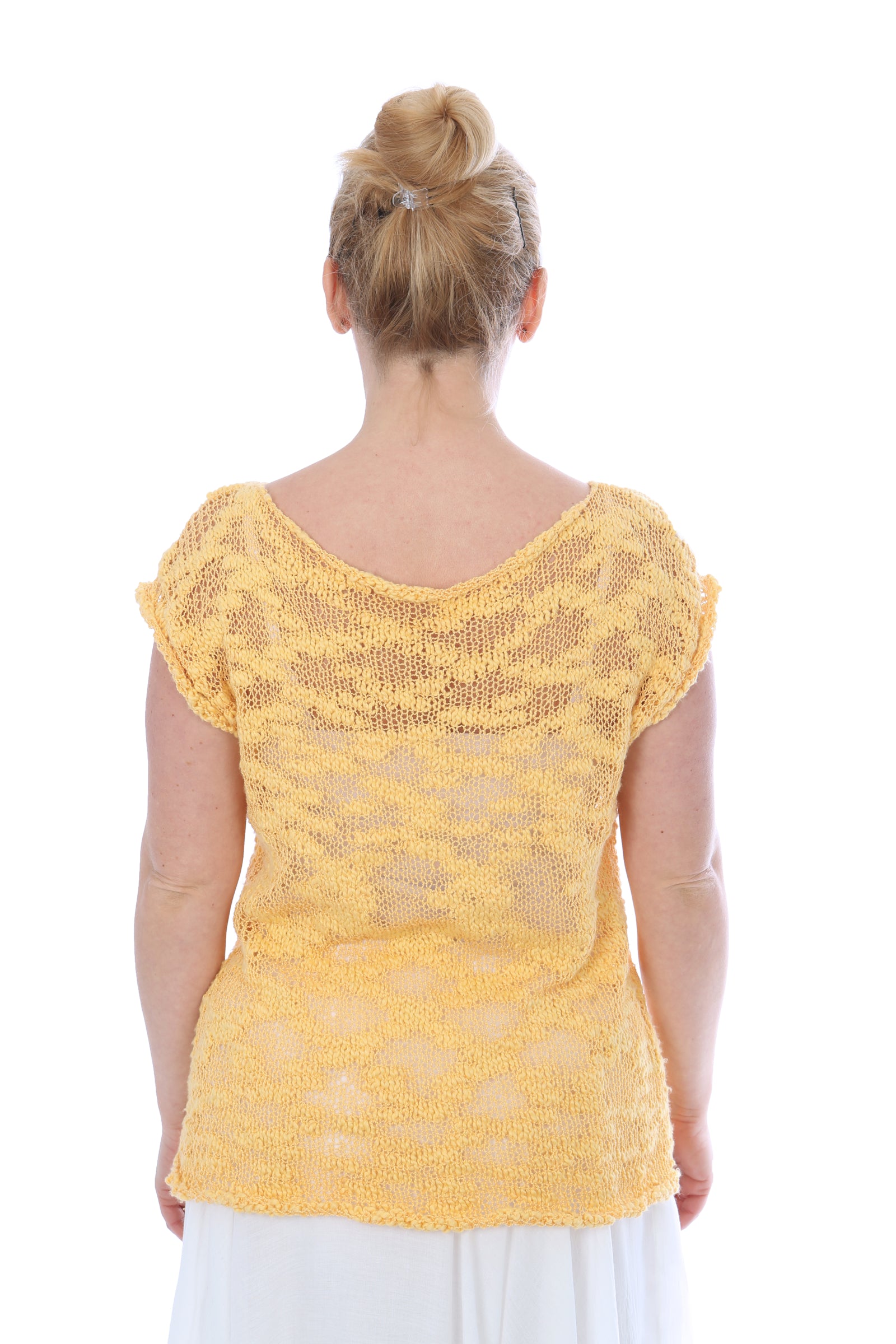 SHORT SLEEVES SUMMER TOP -YELLOW