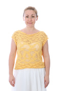 SHORT SLEEVES SUMMER TOP -YELLOW