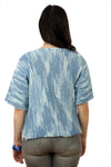 FADED DENIM COTTON TWISTER TOP