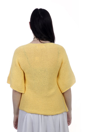 YELLOW COTTON TWISTER TOP