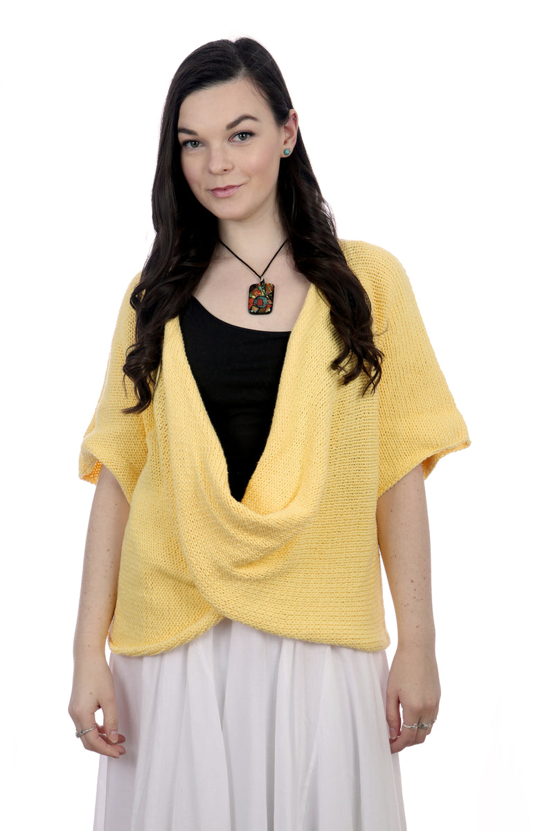 YELLOW COTTON TWISTER TOP