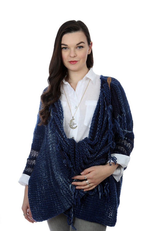 WATERFALL CARDIGAN - BLUE