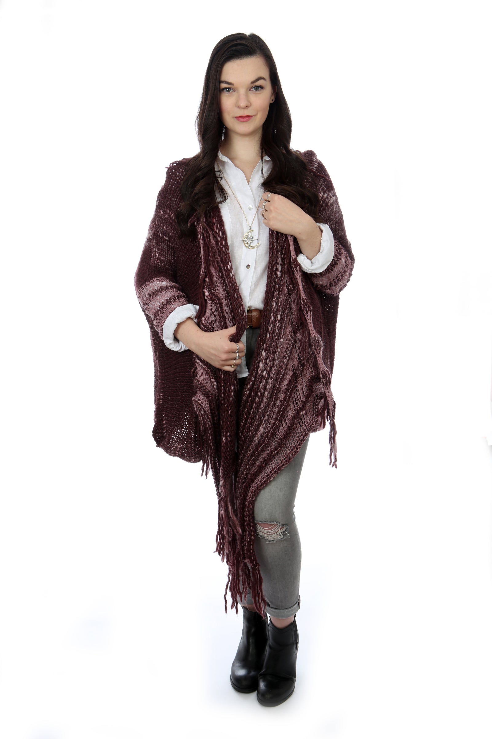 WATERFALL CARDIGAN - CHOCOLATE CHERRY