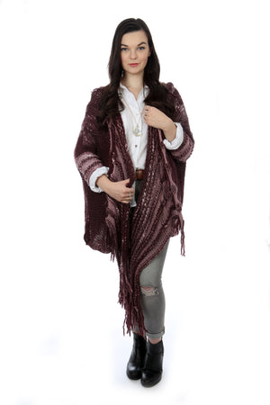 WATERFALL CARDIGAN - CHOCOLATE CHERRY