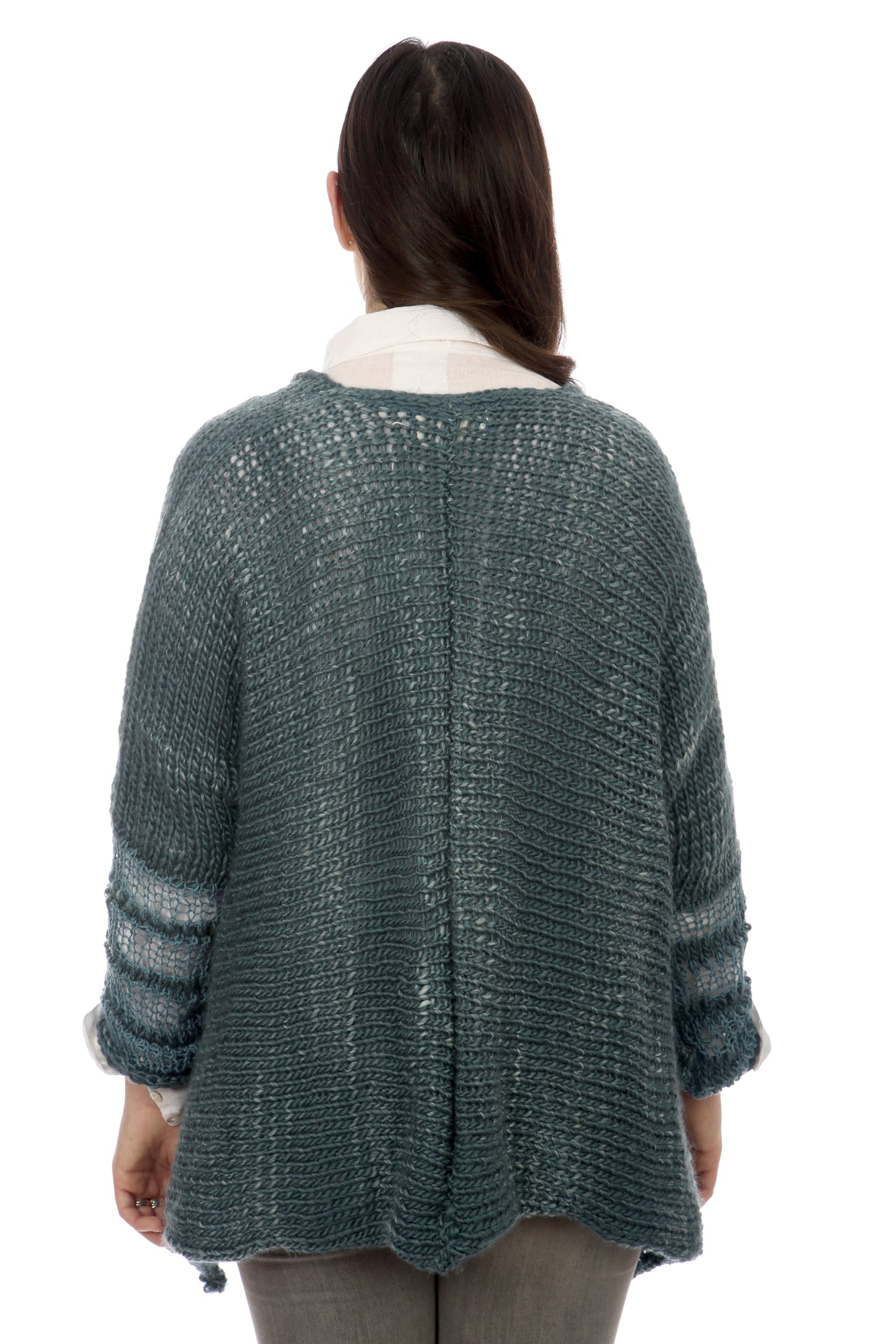 WATERFALL CARDIGAN - DENIM