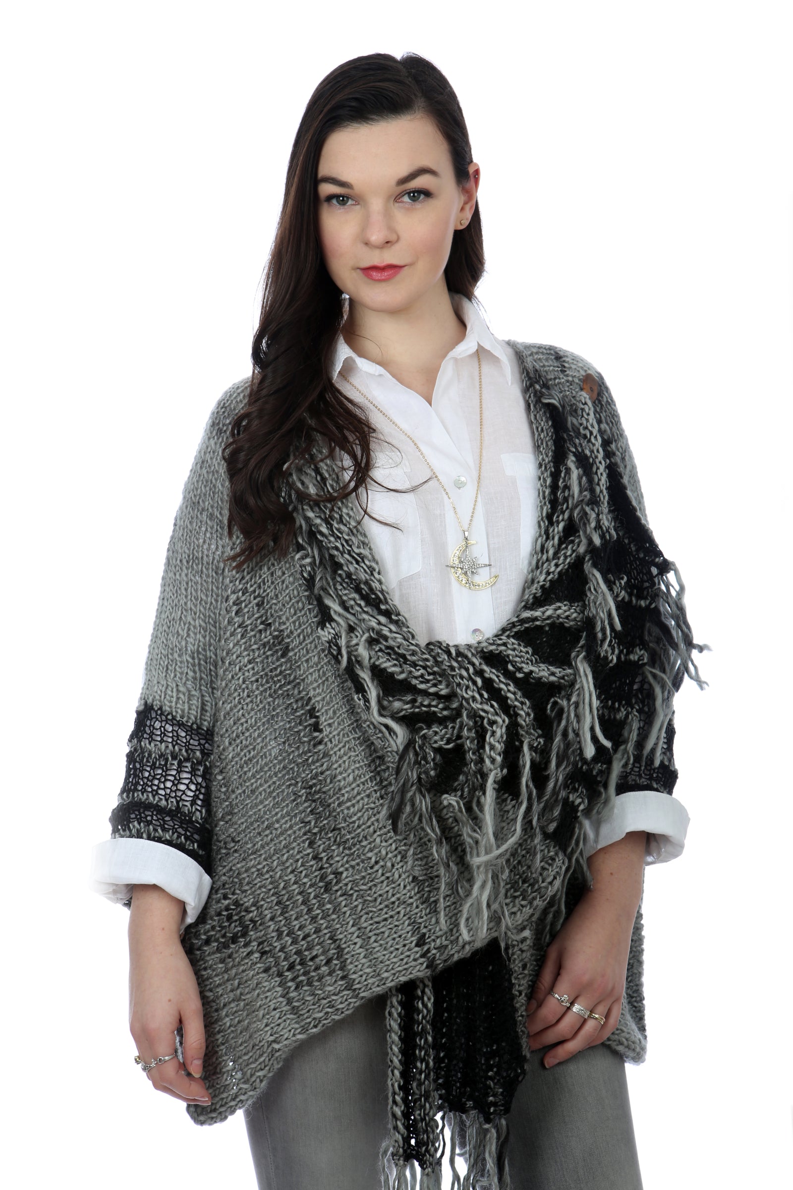 WATERFALL CARDIGAN - GREY