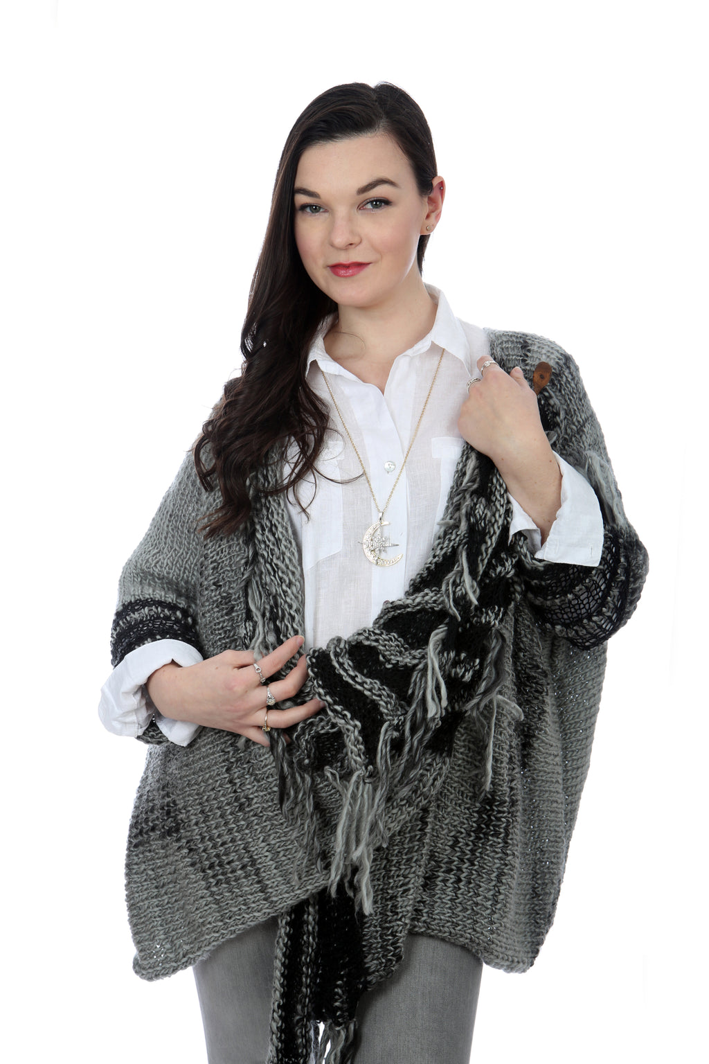 WATERFALL CARDIGAN - GREY
