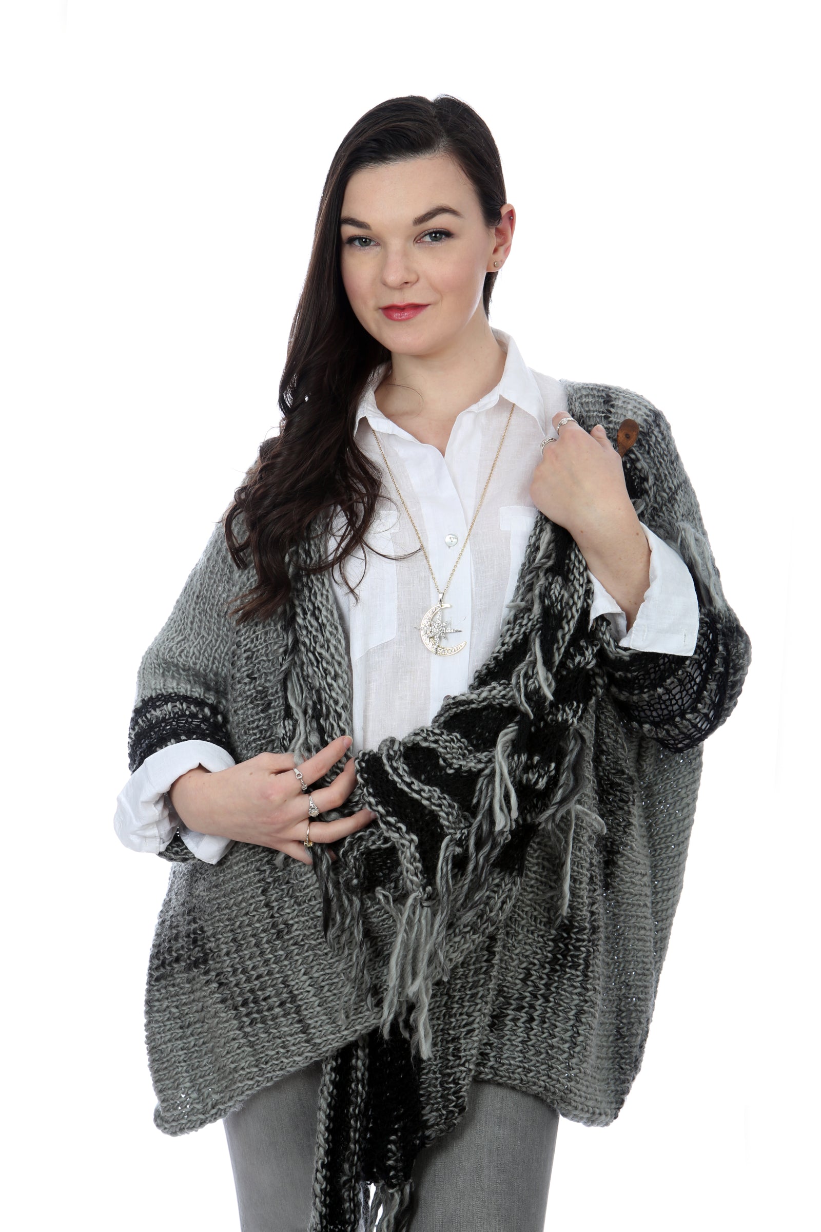 WATERFALL CARDIGAN - GREY